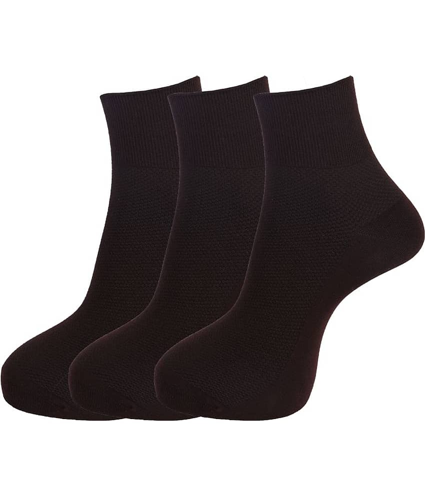 Dollar Socks Brown Casual Ankle Length Socks Pack of 3