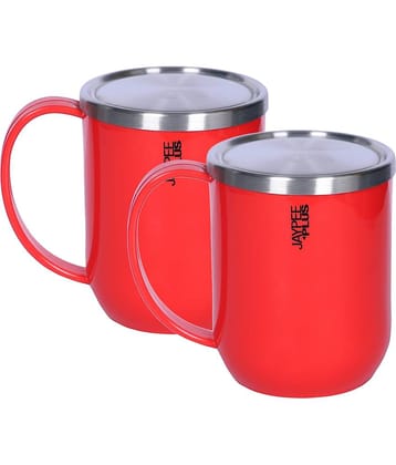 Jaypee Plus CUPSHUP RED Solid Stainless Steel Coffee Mug 800 mL ( Pack of 2 )