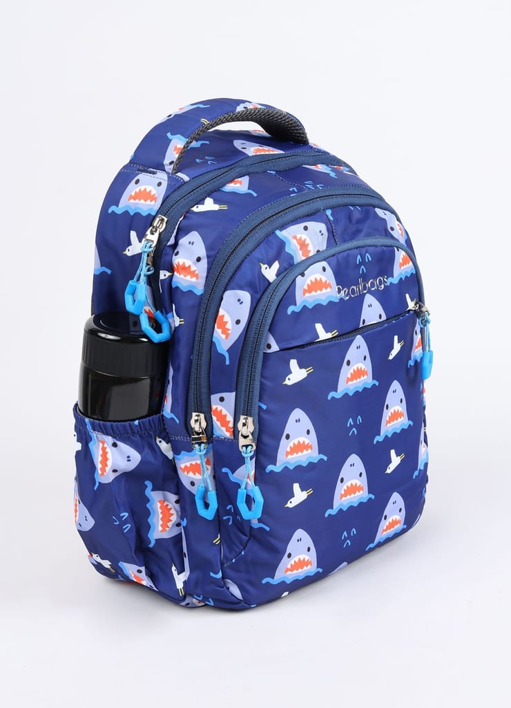 PB Pearlbags Sigma 13L Printed Backpack , 3 Compartments, Bottle Holder, Organizer, Premium Fabric, Water Resistant Anti Theft , School Bag for Boys and Girls