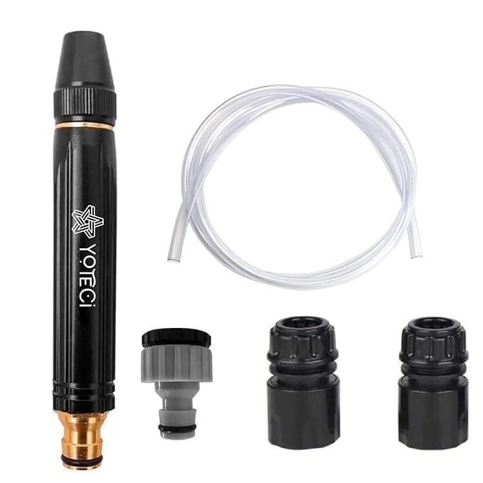 ONO'AVNI High Pressure Water Spray Gun for Car & Bike Washing | Adjustable Brass Jet Nozzle for Garden & Window Cleaning | Compatible with 1/2" Hose Pipe | Powerful Water Gun With 2 Meter Pipe