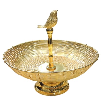Brass Wire Netting Decorative Bowl | Modern Diwali Gifting Home Decor, Height : 7 Inch (BMAS313 A)