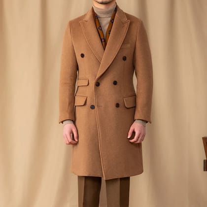 Kingsman Brown Double Breasted Over Coat by Italian Vega® (Latest Edition)-M-38