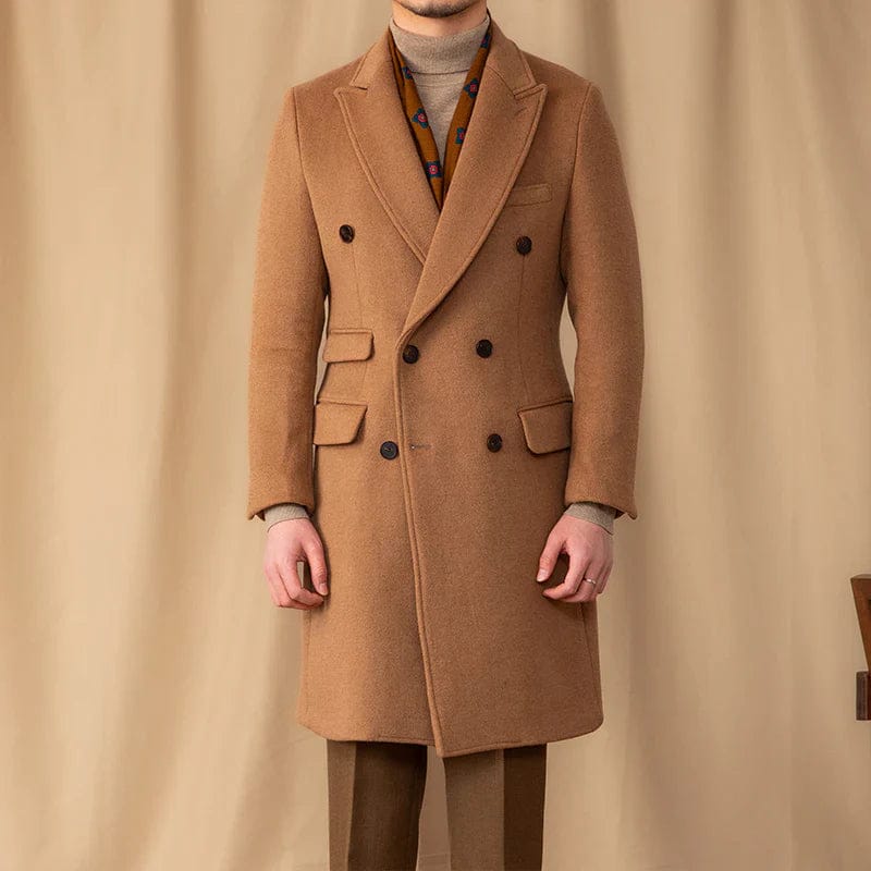 Kingsman Brown Double Breasted Over Coat by Italian Vega® (Latest Edition)-M-38