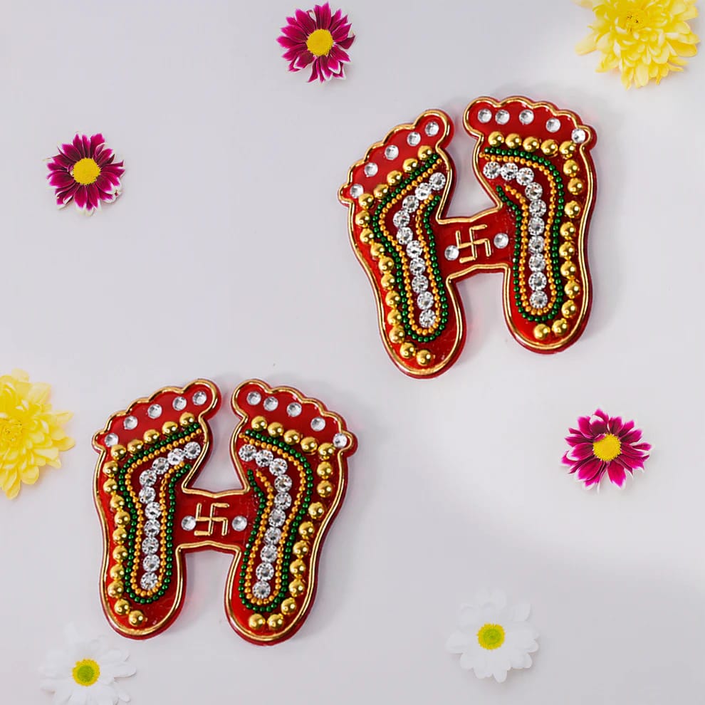 Decorative Laxmi Charan Paduka Sticker Set