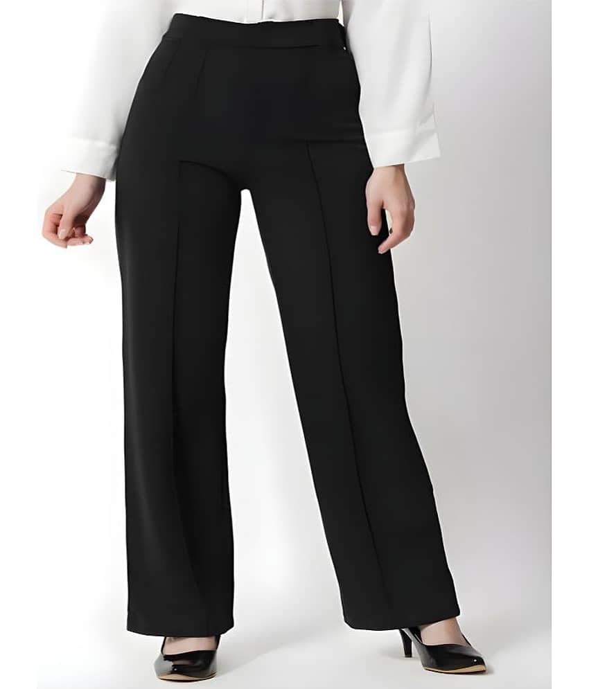 Leavess Black Polyester Straight Women's Palazzos ( Pack of 1 )