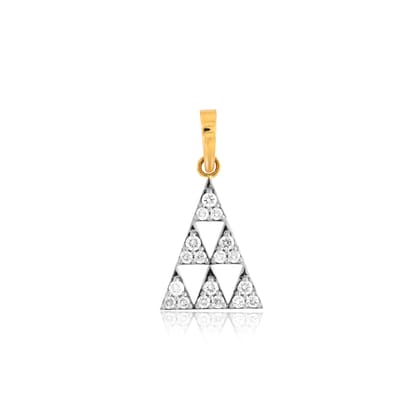 Senco Gold Trigon Tower Radiance Diamond Pendant (1 gram / 0.34 Ct / GH-SI / 14K Yellow Gold)