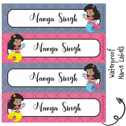 Waterproof Labels - LITTLE MERMAID - Pack of 88 labels - PREPAID ONLY