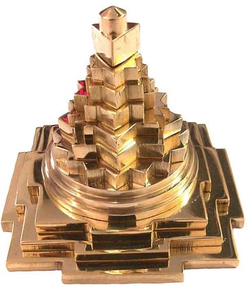 Meru Shree Golden Brass Yantra - (Pack of 1)