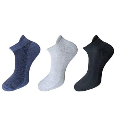 3_Pair Set Unisex Casual Cotton Solid Ankle Length Socks (Multicolor)-PID54111 3_Pair Set Unisex Casual Cotton Solid Ankle Length Socks (Multicolor)-PID54111