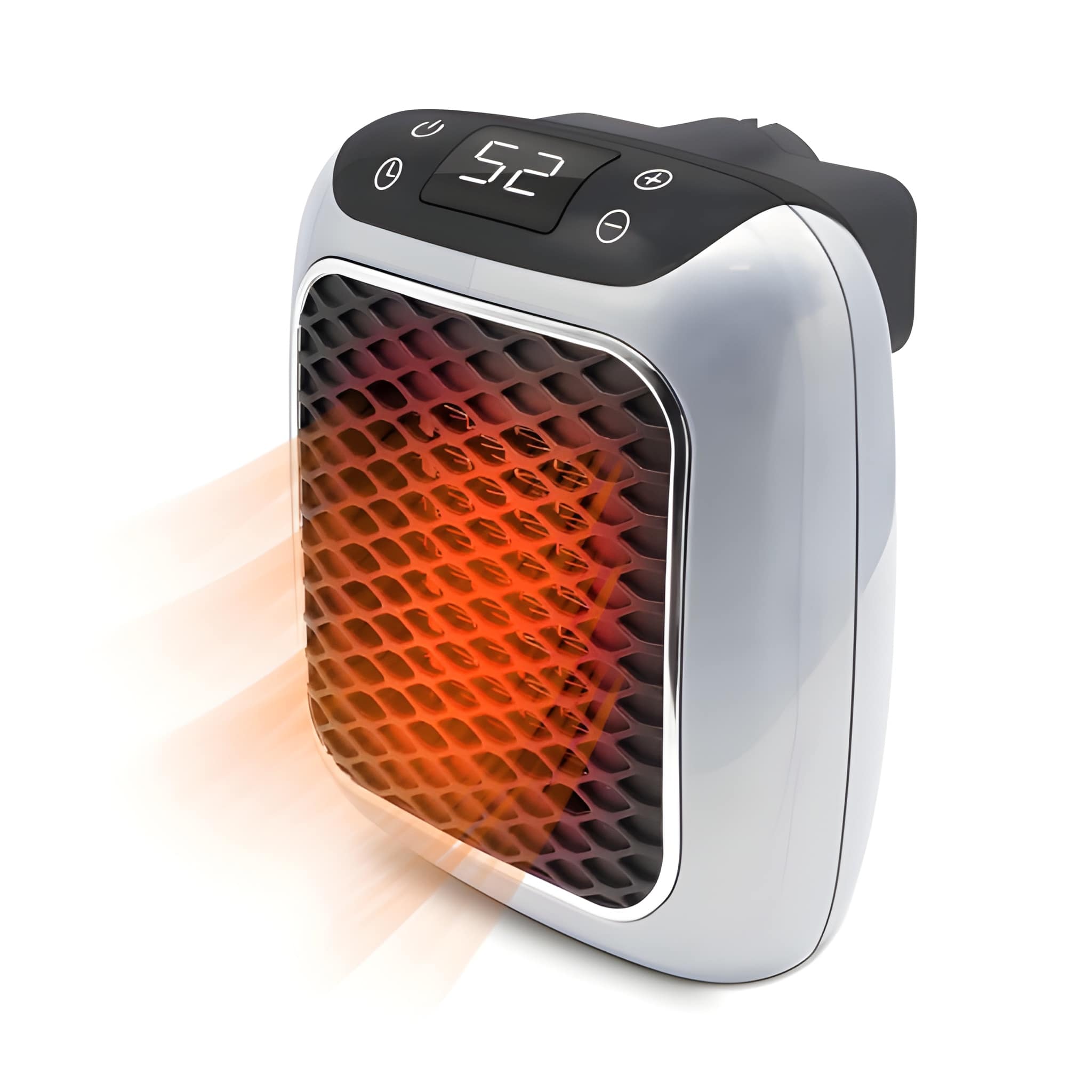 Handy Heater Turbo 800 Wall Outlet Space Heater | Ceramic Mini Heater with Adjustable Thermostat & 12-Hour Timer | Portable Quiet Room Heater with Auto Shut-Off  (Original Quality)