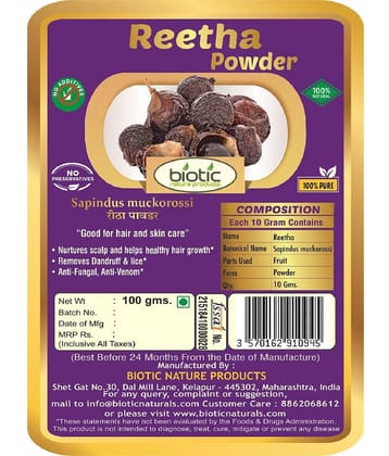 Biotic Reetha Powder | Aritha | Ritha Hair Scalp Treatment 200 g Pack of 2
