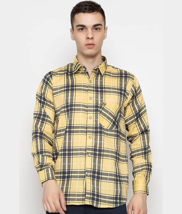 MODERNITY 100% Cotton Regular Fit Checks Full Sleeves Men's Casual Shirt - Yellow ( Pack of 1 )