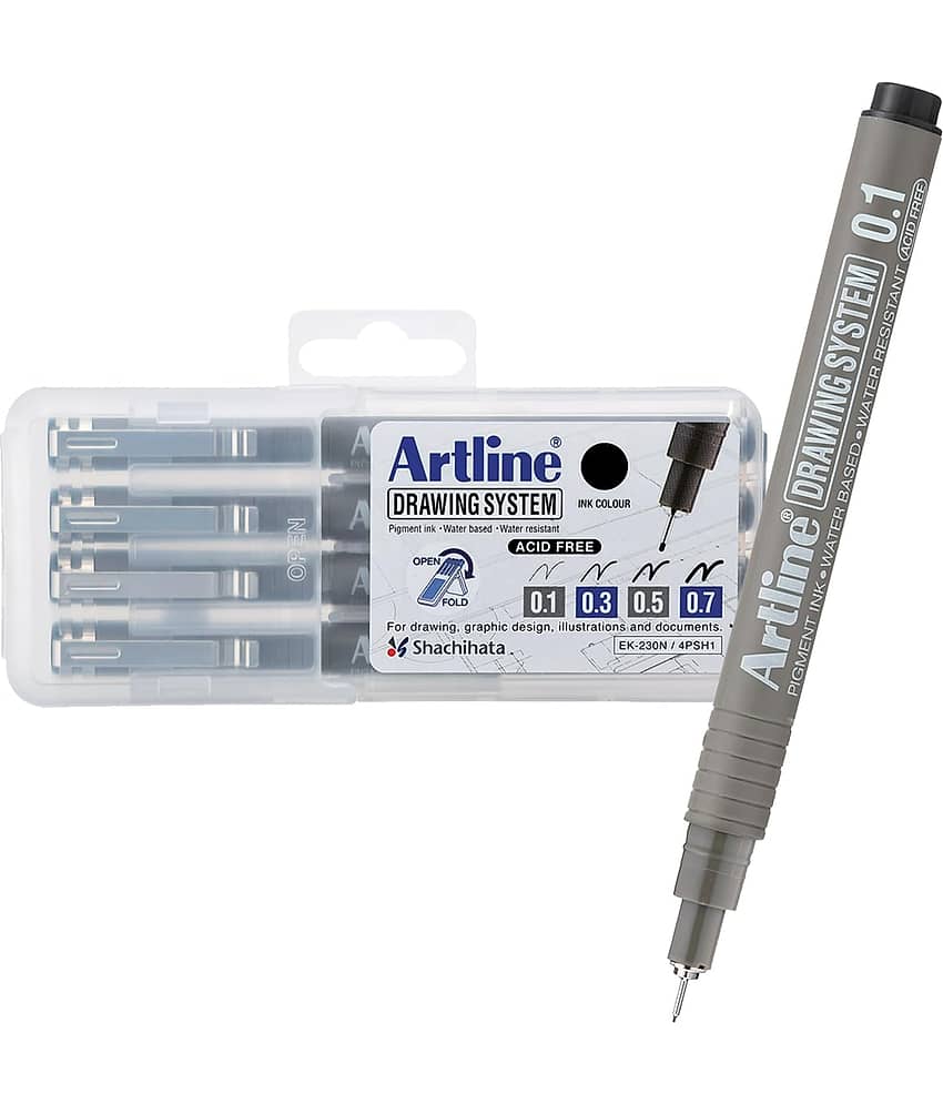 Artline DRAWING PEN SET 4 PLASTIC CASE (0.1/0.3/0.5/0.7)