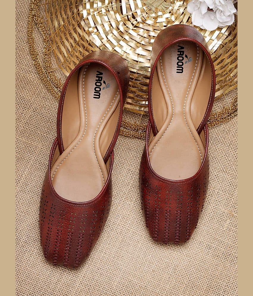 Aroom Brown Women's Ethnic Ballerinas