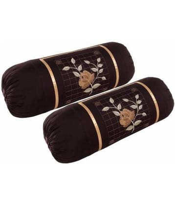 MAHALUXMI COLLECTION - Pack of 2 Microfibre Embroidered Standard Size Pillow Cover ( 78.74 cm(31) x 40.64 cm(16) ) - Maroon