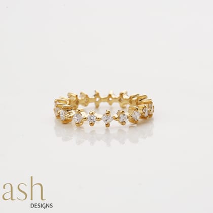 Swiss Zirconia Gold Ring-US 4