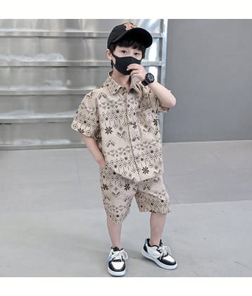 Ocvito Pack of 1 Boys Cotton Blend Shirt & Shorts Set ( Multicolor )