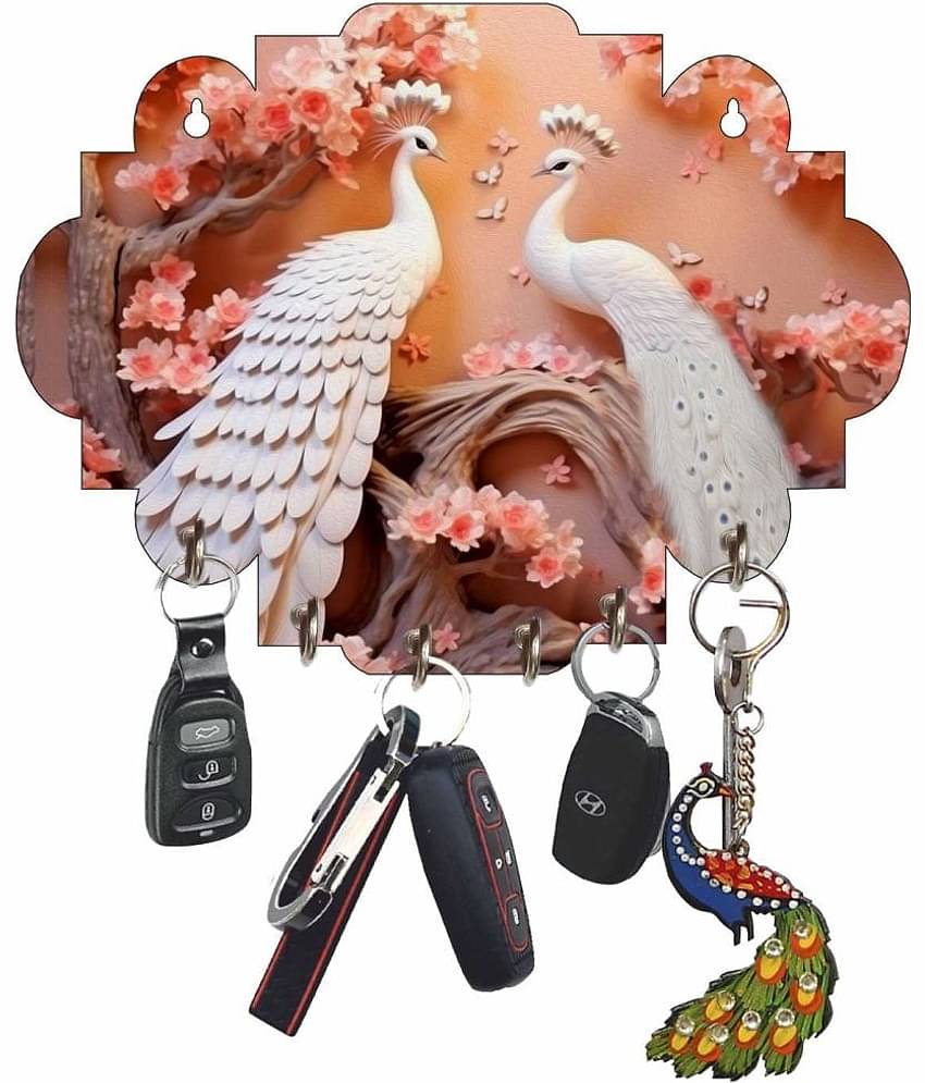 LCUPR Multicolour Wood Key Holder - Pack of 1