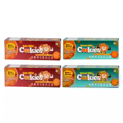 MilletnMinutes Kodo Millet (2 Packs) & Barnyard Millet (2 Packs) – Combo of Gluten-Free, Nutrient-Dense Whole Grains – Perfect for Healthy and Balanced Meals 100gm each