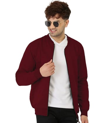 Leotude Cotton Blend Men's Casual Jacket - Maroon ( Pack of 1 )