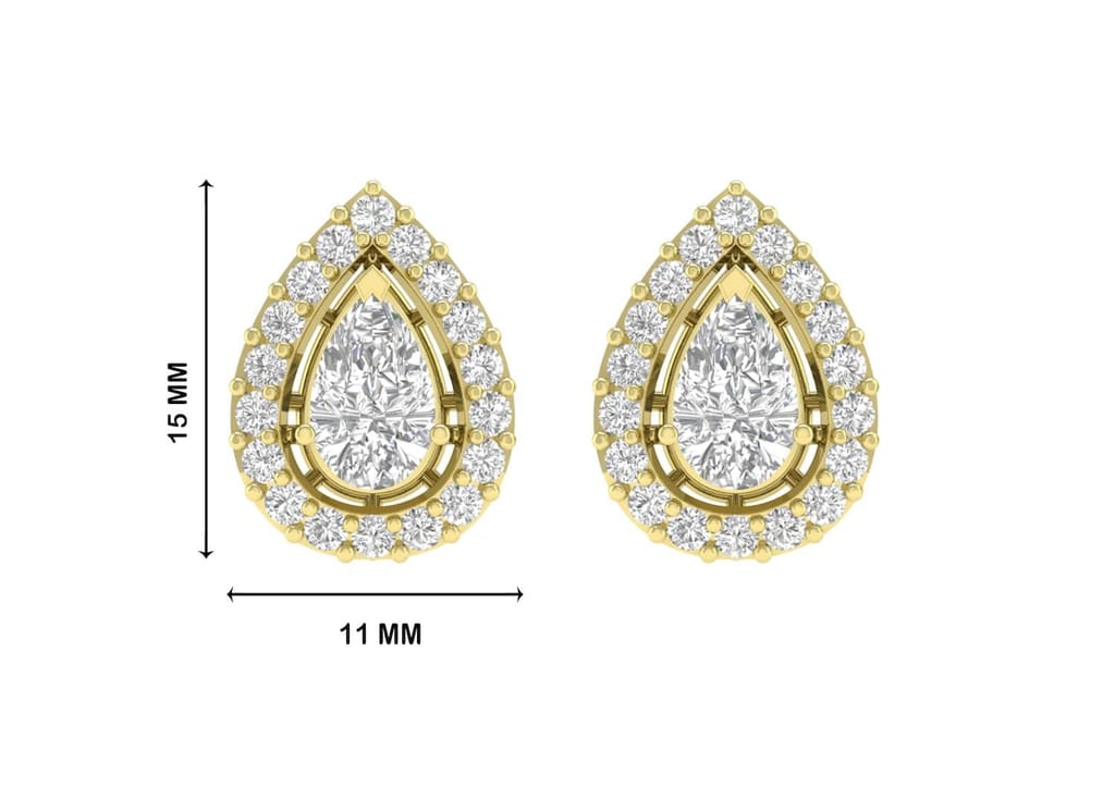 Teardrop Halo Solitaire Studs