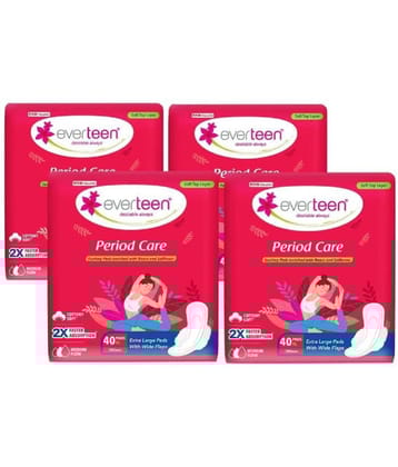 Everteen Period Care XL Soft Sanitary Pads For Medium Flow, 40 Pads Each (Pack of 4)