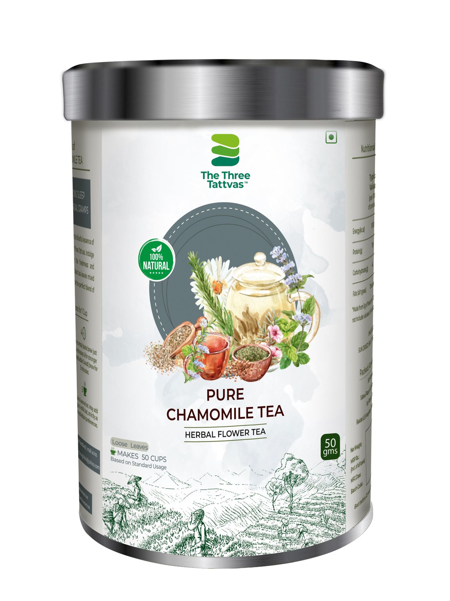 The Three Tattvas Pure Chamomile Tea 50gms