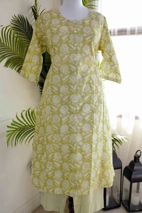 Green Printed Plazo Set-XXL