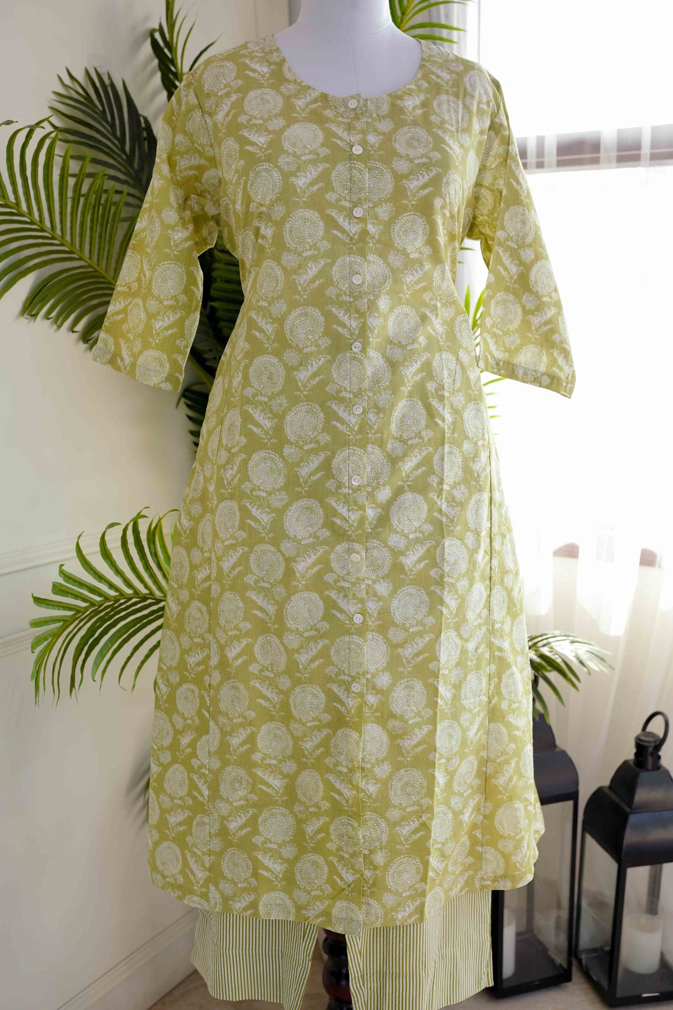 Green Printed Plazo Set-XXL