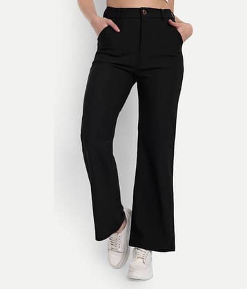 Broadstar Pack of 1 Corduroy Straight Women's Casual Pants ( Black )