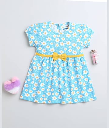 BUMZEE Pack of 1 Baby Girls Cotton Frock ( Blue )