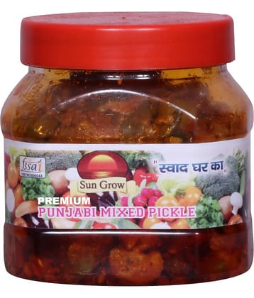 Sun Grow Premium Punjabi Chatpata Mixed Pickle (Mixed Vegetable Mango Lime Green Chilli Carrot Ginger) Pickle 500 g