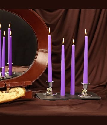 Parkash Candles Purple Unscented Pillar Candle 25.4 cm ( Pack of 4 )