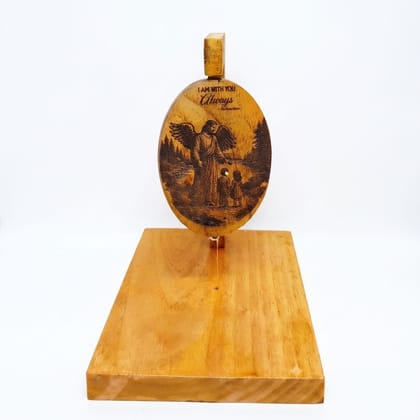 WOODEN ENGRAVED TABLE-TOP SHOWPIECE