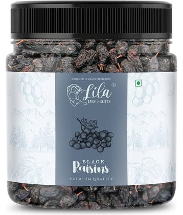 LILA DRY FRUITS Black Raisins 500g Premium Afghani Kali Kishmish Antioxidant Rich Snack