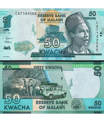 Malawi 50 Kwacha Top Grade Beautiful Gem UNC Banknote