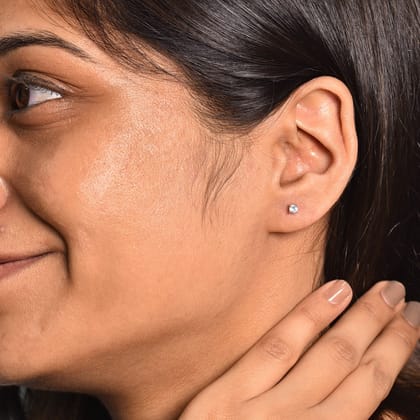 6 Prong Solitaire Stud - 3mm Silver