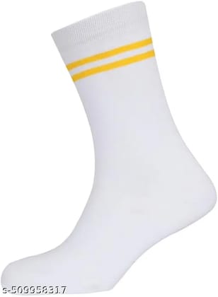 Yellow House white School Lycra cotton socks - Pack of 1 (13+ Years)