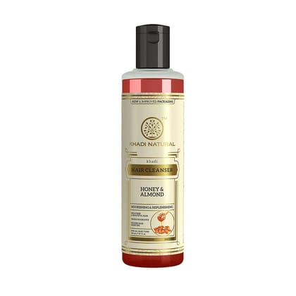 Khadi Natural Honey & Almond Hair Shampoo for Controlling Hair Fall |Natural Shampoo for Healthy & Shiny Hair |Suitable for All Hair Types, 210ml Khadi Natural Honey & Almond Hair Shampoo for Controlling Hair Fall |Natural Shampoo for Healthy & Shiny Hai