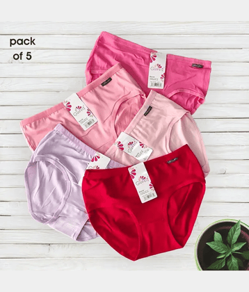 Bebron Pack of 5 Cotton Hipster For Women ( Multicolor )