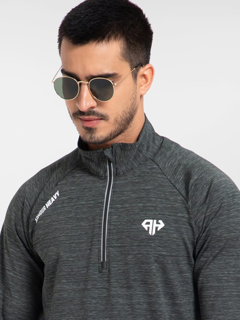 AH Quarterzip Dark Grey Mélange