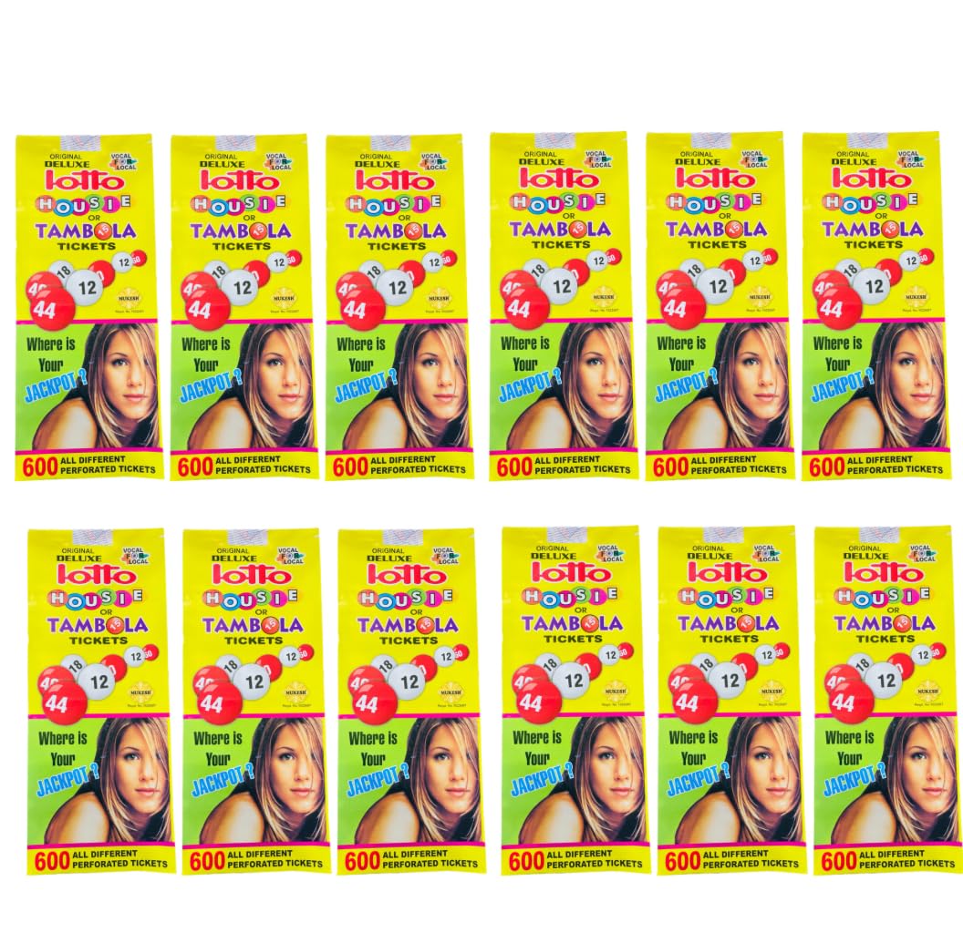 MUKESH Deluxe Tambola Tickets Pack of 12 Books 7200 Tickets Housie Party Game
