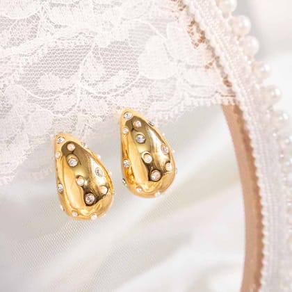 Tear Drop Stainless Steel Earring-1
