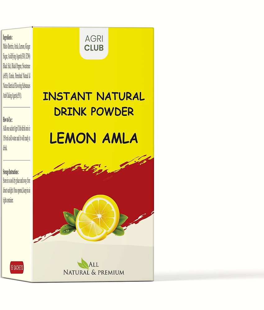 Agri Club Lemon Amla Drink Powder Instant Mix 15 Sachets 225 gm