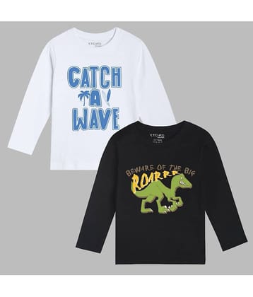 ETCHED DESIGN Pack of 1 Boys Cotton T-Shirt ( Multicolor )