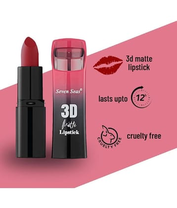 Seven Seas 3D Matte Lipstick | Long Lasting | Waterproof Matte Lipstick for Women(Claret)
