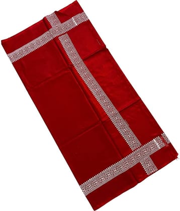 Mk weaves Red Cotton Men's Scarves ( Pack of 1 )