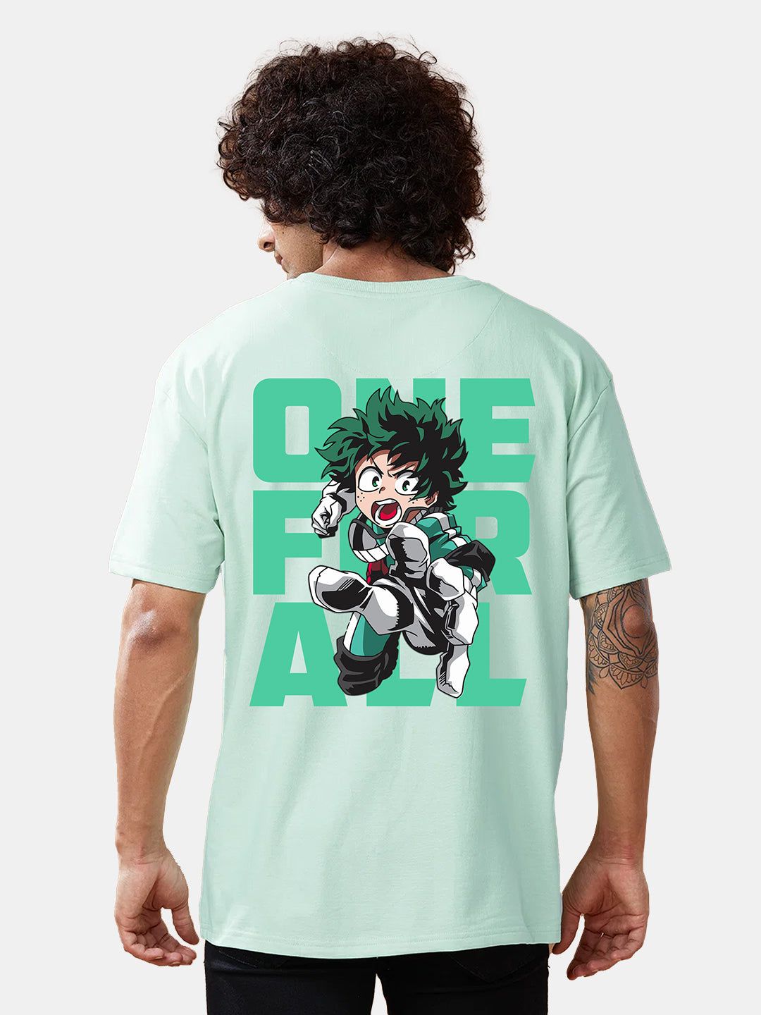Deku One for All Oversized T-Shirt-Mint / S