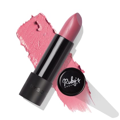 Ruby's Organics Semi-Matte Lipstick for Women All Indian Tones- Highly Pigmented, Moisturizing, Non Drying, Lightweight and Long Lasting- Lip Makeup, Synthetic Chemical Free- Nude Nuddy, 3.7g Ruby's Organics Semi-Matte Lipstick for Women All Indian Tones