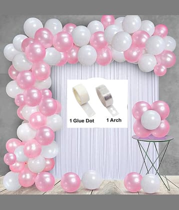 Kiran Enterprises 50 pcs Metallic Balloon + 1 Balloon Arch + 1 Balloon Glue Dot  Birthday Balloon Decoration